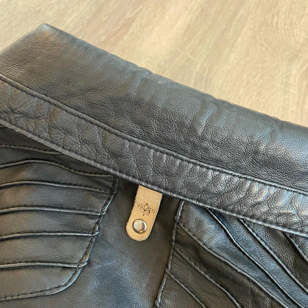 MACKAGE Artzia Genuine Lamb Black Leather Moto Jacket. XS - Picture 8 of 16
